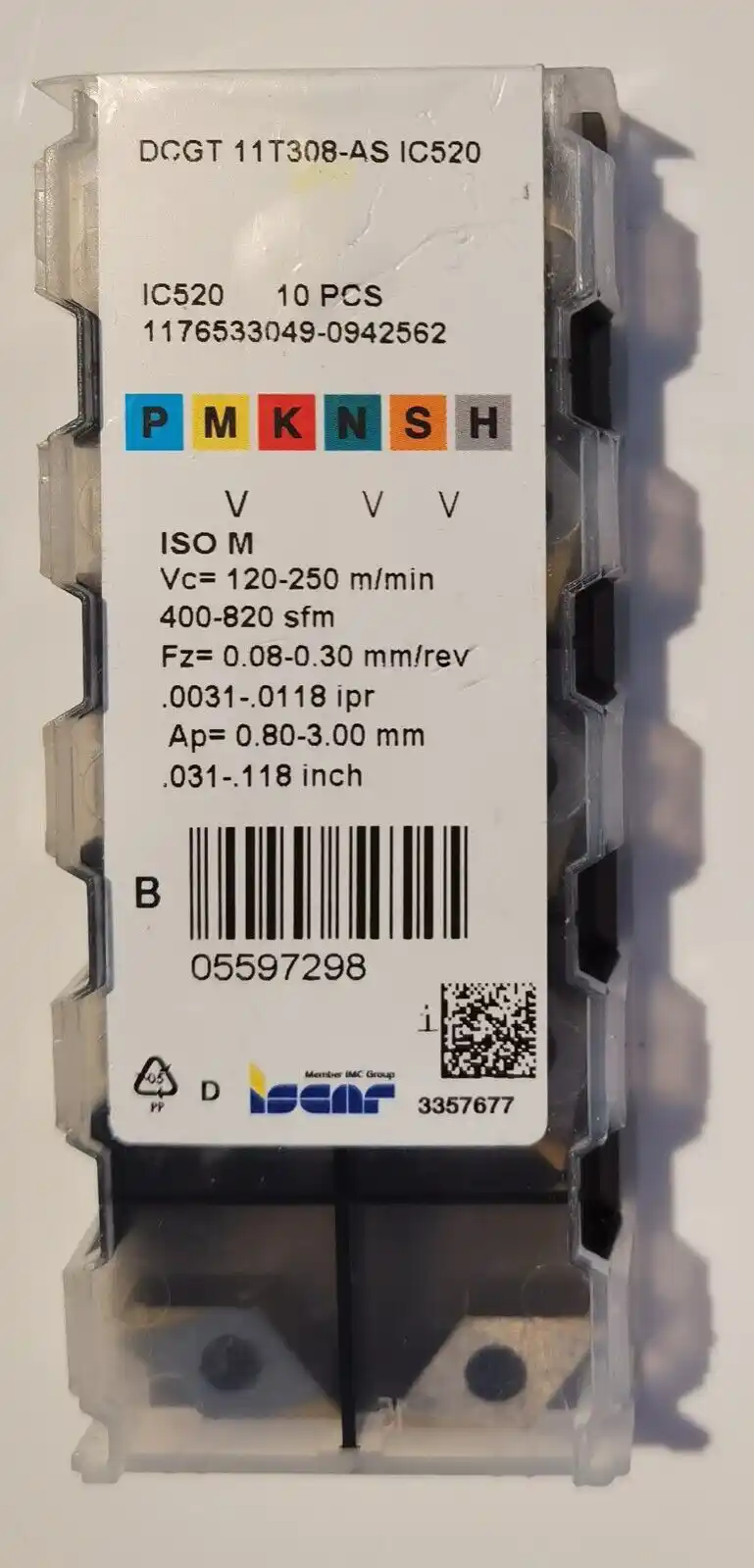 DCGT 11T308-AS IC520 von Iscar, 10x Stück, neu, Rechnung